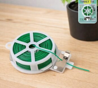 Reusable Green Twist Tie Roll – Flexible Multipurpose Wire with Cutter