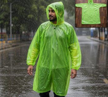 Reusable Waterproof Raincoat – Hooded Long Poncho for Men & Women