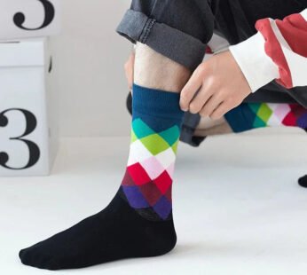 Rohambus Pattern Cotton Socks