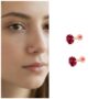 Premium Rose Gold Plated Ruby Nose Studs - Elegant Pack of 2 - Buy Online at Alikart