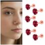 Premium Rose Gold Plated Ruby Red Cubic Zirconia Flat Back Nose Stud Combo Pack - Buy Online at Alikart