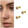 Premium Ruby Nose Pin Set – Gold-Plated Floral Halo Design Pack of 3 - Buy Online at Alikart