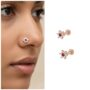 Premium Ruby Red Flower Nosepin – Elegant Rose Gold Studs Pack of 2 - Buy Online at Alikart