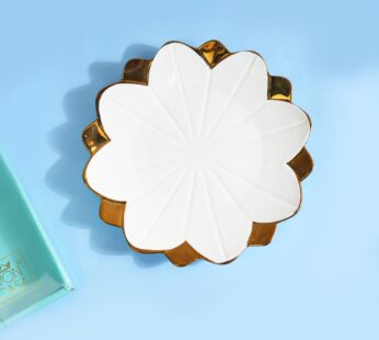Scalloped Ceramic Lotus Bowl
