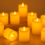Premium Set of 12 Realistic Flickering LED Pillar Candles – Flameless Battery-Operated Decor - Buy Online at Alikart