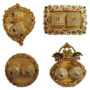 Premium Set of 4 Decorative Mini Pooja Plates for Kumkum and Haldi - Buy Online at Alikart