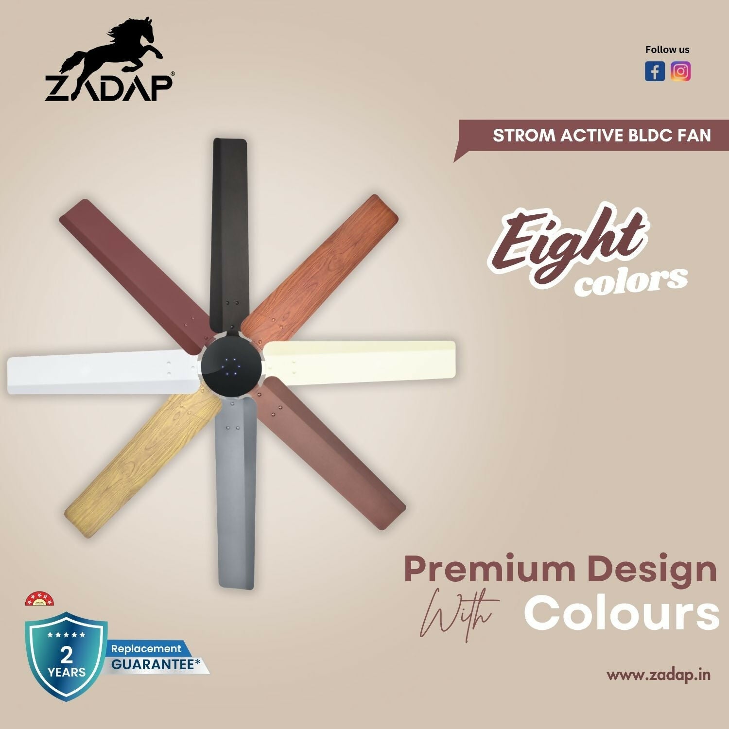 Silent 900mm High-Speed BLDC Ceiling Fan with Remote & LED Light - Detailed Feature View 3