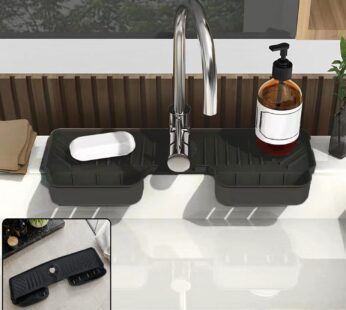 Silicone Faucet Splash Catcher and Sink Tray Mat for Kitchen and Bathroom