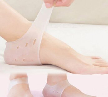Silicone Heel Socks (Semi Transparent) – Moisturizing & Crack Repair Heel Protector for Dry, Cracked Feet | Soft Gel Heel Sleeves (1 Pair)