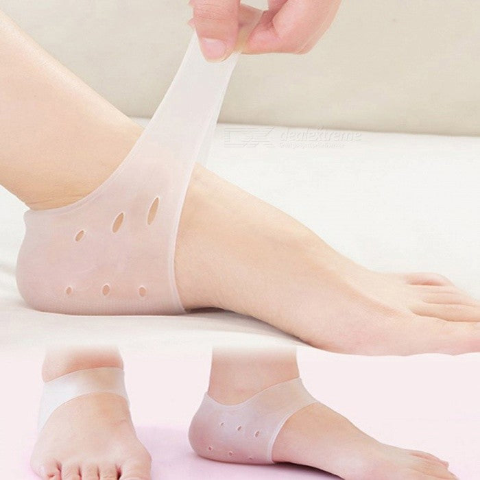 Premium Silicone Heel Socks (Semi Transparent) – Moisturizing & Crack Repair Heel Protector for Dry, Cracked Feet | Soft Gel Heel Sleeves (1 Pair) - Buy Online at Alikart