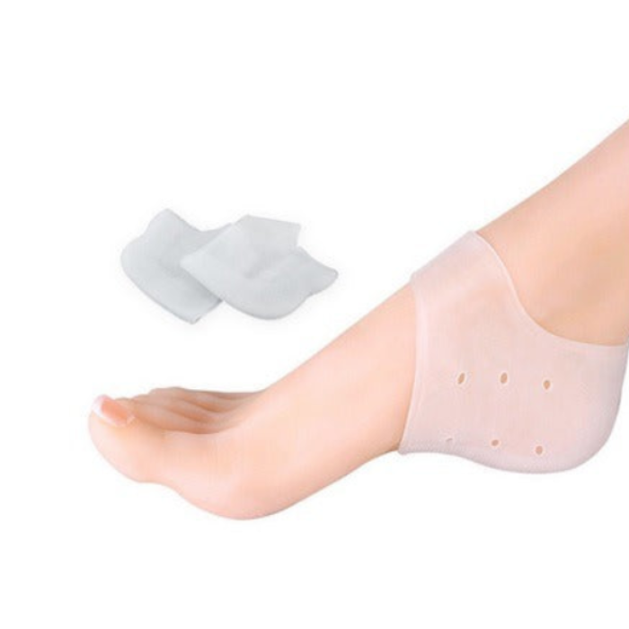 Silicone Heel Socks (Semi Transparent) – Moisturizing & Crack Repair Heel Protector for Dry, Cracked Feet | Soft Gel Heel Sleeves (1 Pair) - Detailed Feature View 2