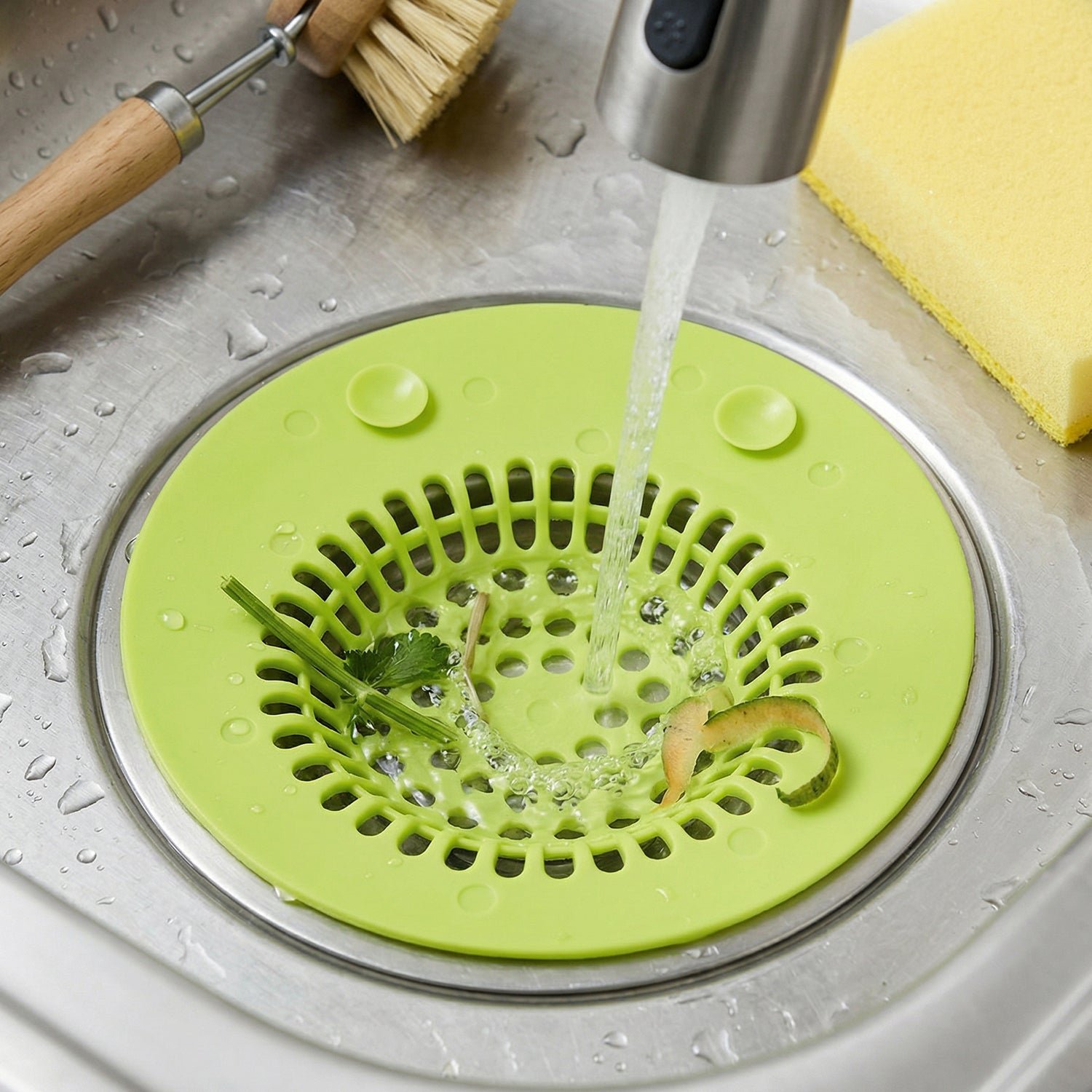 Silicone Sink Drain Strainer – Flexible Anti-Clog Food & Hair Filter - Detailed Feature View 1
