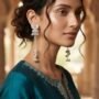 Premium Silver Butterfly Long Chain Tassel Dangler Kashmiri Earrings with Cascading Bells - Buy Online at Alikart