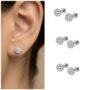 Premium Silver Plated Crystal Cluster Stud Earrings – Combo Pack of 3 - Buy Online at Alikart