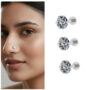 Premium Silver Plated Nosepin Stud Combo Pack – Elegant & Hypoallergenic Set - Buy Online at Alikart