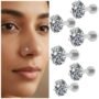 Premium Silver Plated Nosepin Stud – Comfortable Flat Back Combo Pack of 6 - Buy Online at Alikart