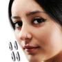 Premium Silver Tone Ruby CZ Non-Pierced Clip-On Nose Pin Combo Pack - Buy Online at Alikart