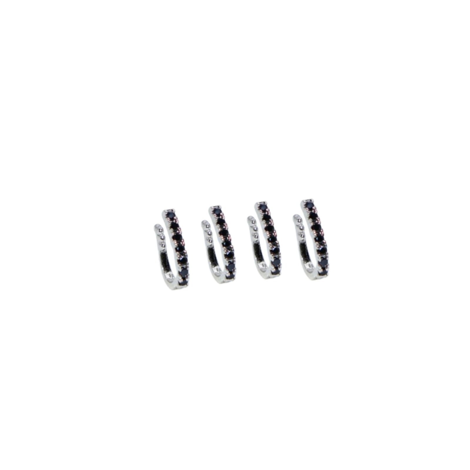 Silver Tone Ruby CZ Non-Pierced Clip-On Nose Pin Combo Pack - Detailed Feature View 1