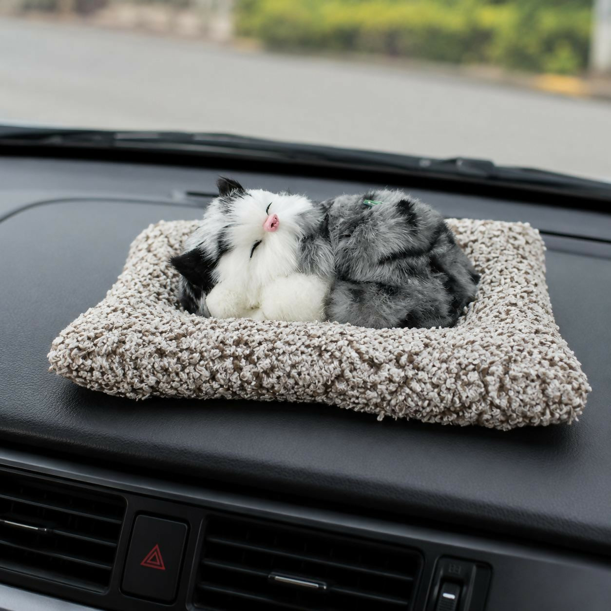 Sleeping Cat Plush Toy with Press Sound & Cozy Cushion Decor - Detailed Feature View 3