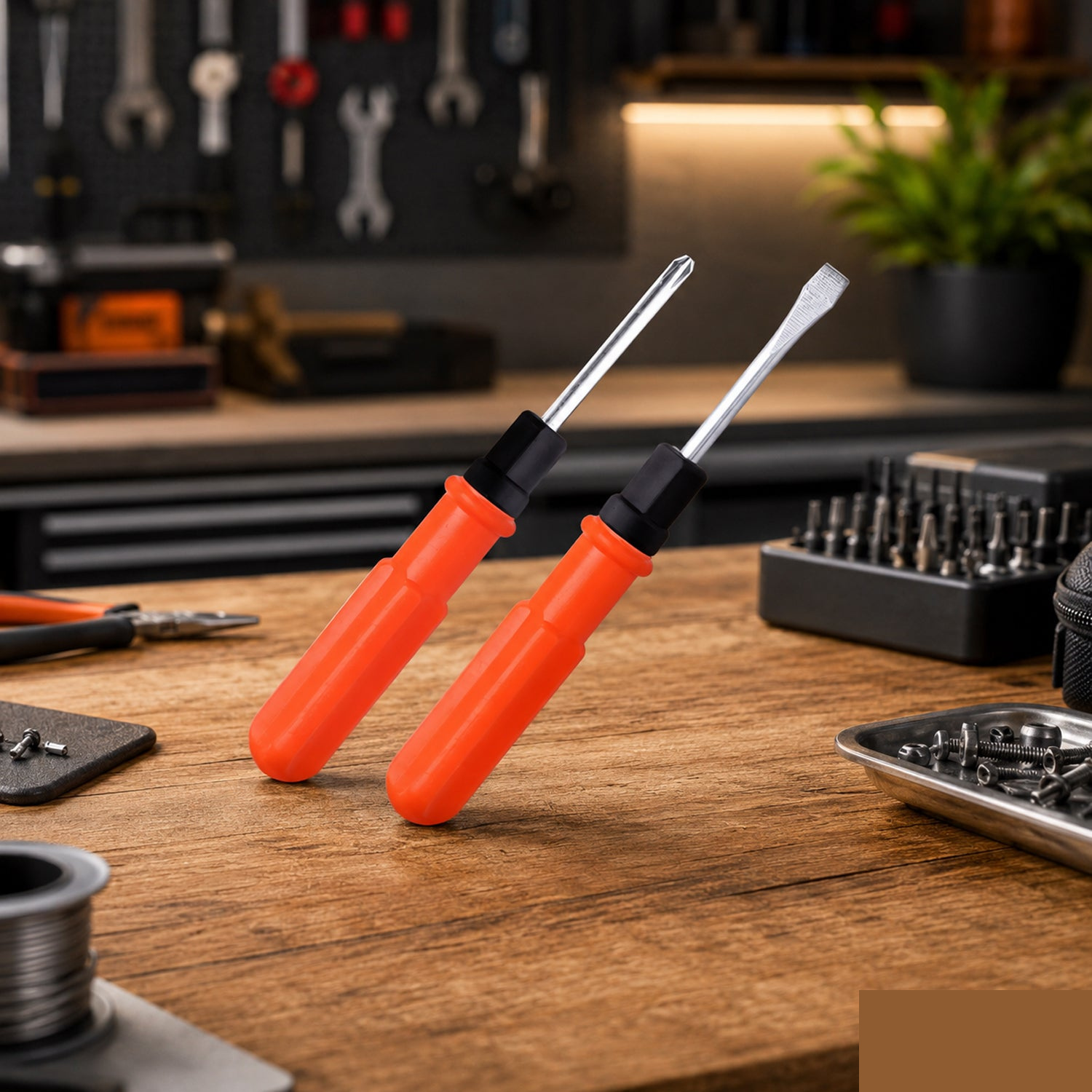 Small 2 in 1 screwdriver – Reversible flathead and Phillips tool for home & work - Detailed Feature View 2