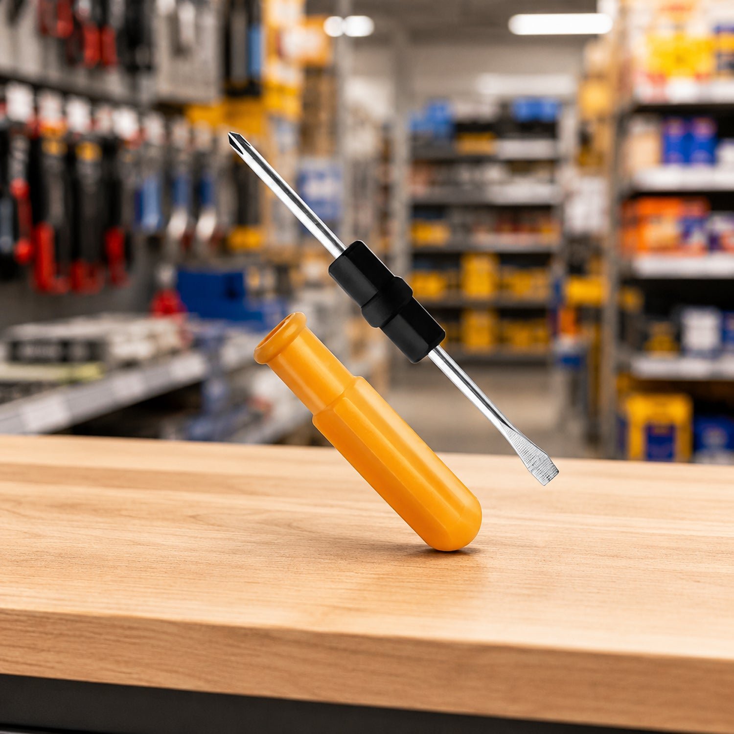 Small 2 in 1 screwdriver – Reversible flathead and Phillips tool for home & work - Detailed Feature View 6