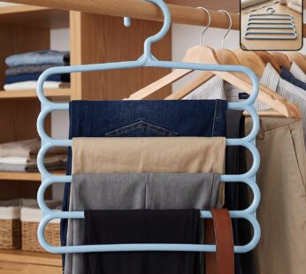 Small 5 in 1 Plastic Hanger Multi Layer Trouser Pant Organizer