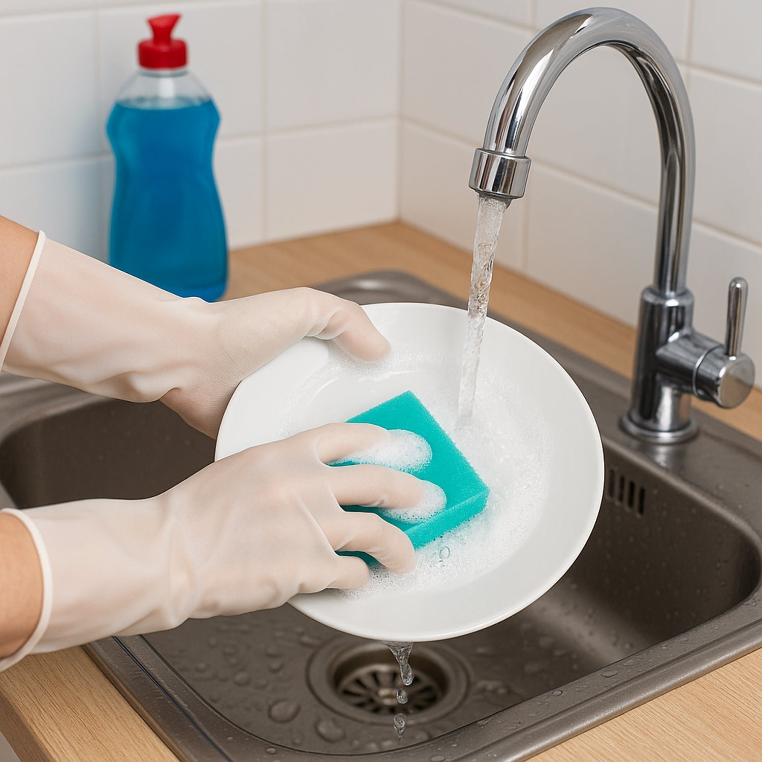 Small Kids Dishwashing Gloves – Soft Reusable Latex Set - Detailed Feature View 6
