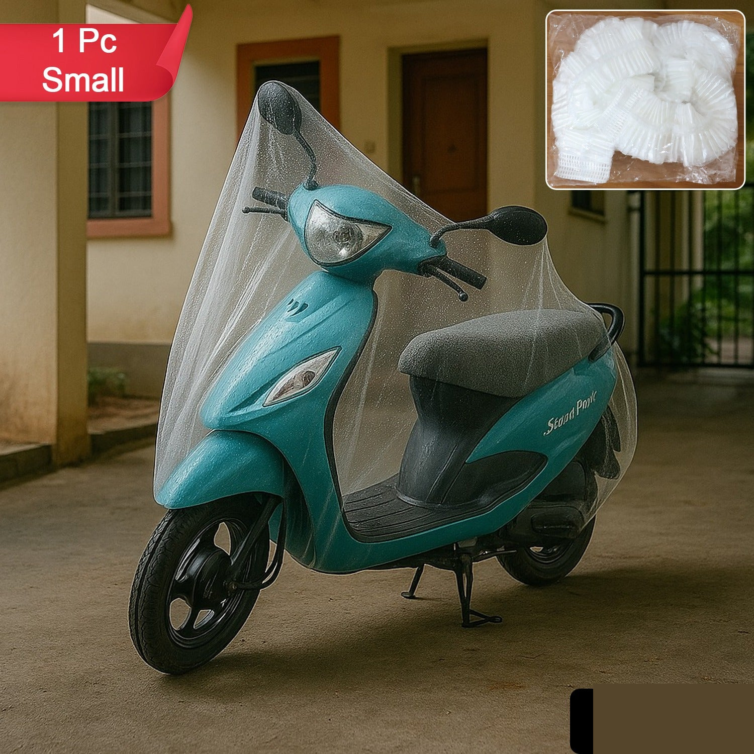 Small Plastic Activa Bike Cover – Waterproof & Dustproof 220 cm - Detailed Feature View 1