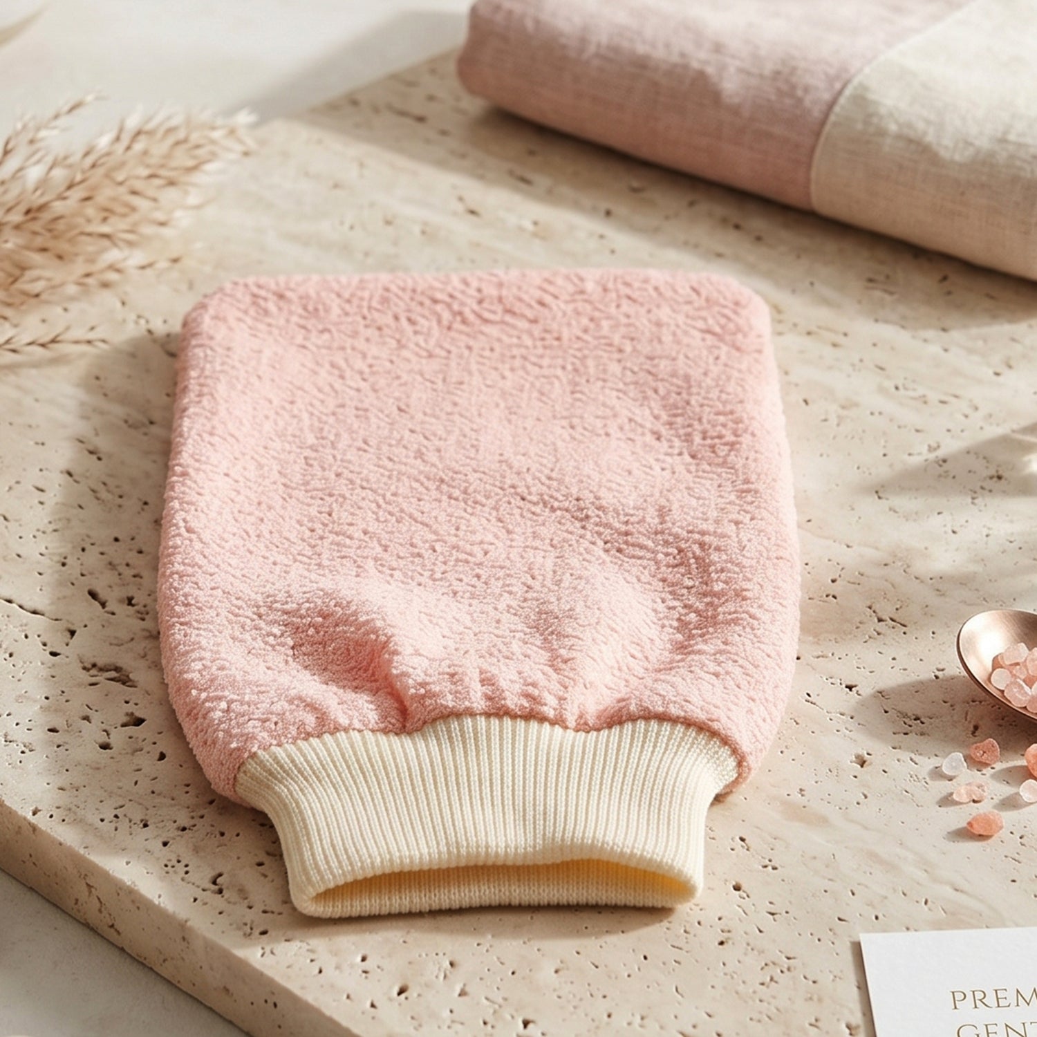 Soft Exfoliating Bath Scrub Glove – Gentle Skin Renewal Tool - Detailed Feature View 1