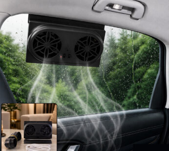 Solar Powered Car Window Ventilation Fan with Dual Airflow Cooling System