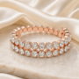 Premium Sparkling Austrian Stone Rose Gold Bracelet for Women with Double Row Design - Buy Online at Alikart