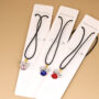 Premium Sparkling Crystal Bow Pendant Necklace with Adjustable Leather Cord - Buy Online at Alikart