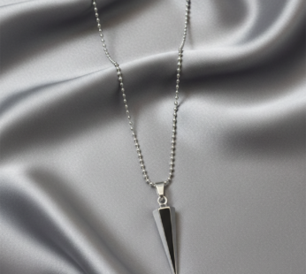 Spike Pendant Necklace for Men – Sharp Edge Black Inlay