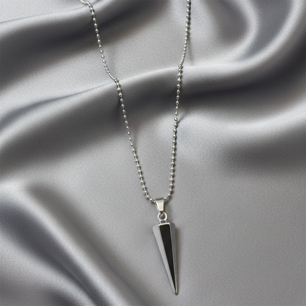 Premium Spike Pendant Necklace for Men – Sharp Edge Black Inlay - Buy Online at Alikart