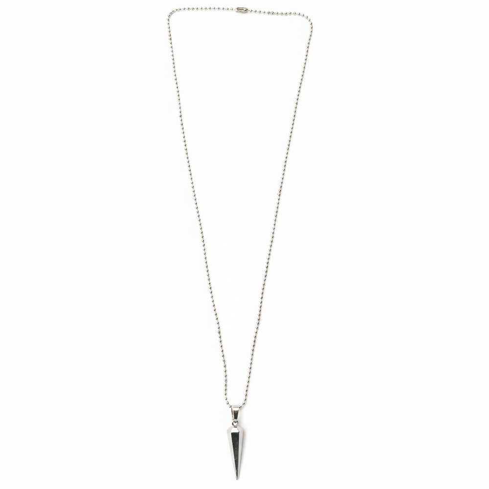 Spike Pendant Necklace for Men – Sharp Edge Black Inlay - Detailed Feature View 3