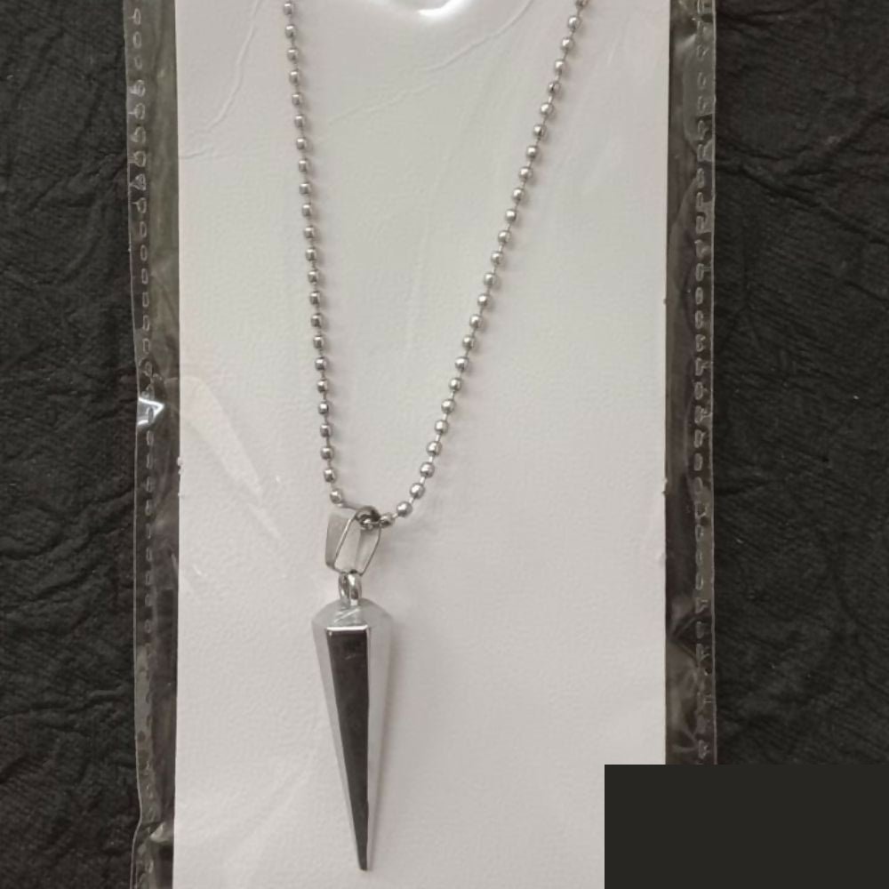 Spike Pendant Necklace for Men – Sharp Edge Black Inlay - Detailed Feature View 4