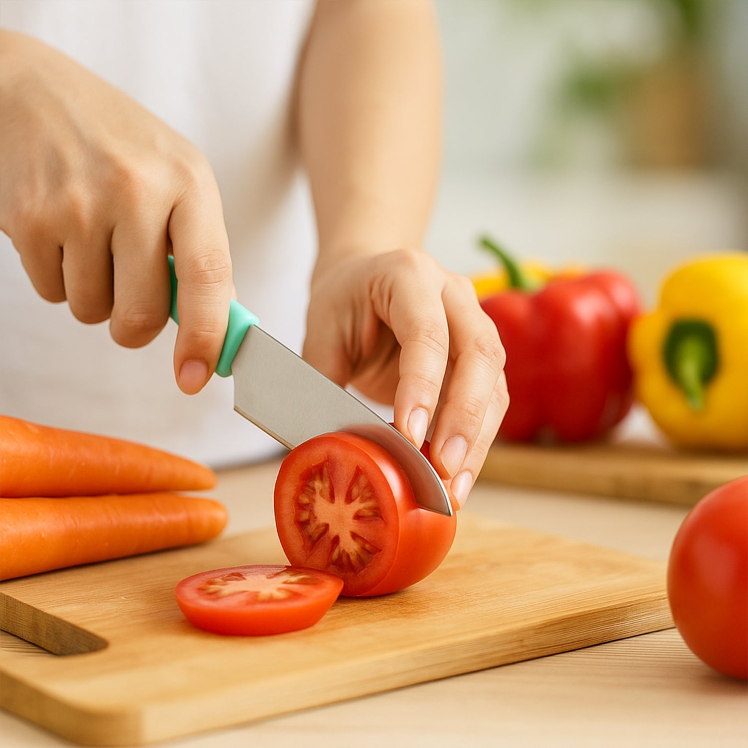 Stainless Steel Kitchen Knife – Ergonomic Soft Grip & Protective Cover - Detailed Feature View 5