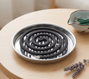 Stainless Steel Mosquito Coil Holder with Ash Catcher – Heat-Resistant Indoor & Outdoor Coil Stand