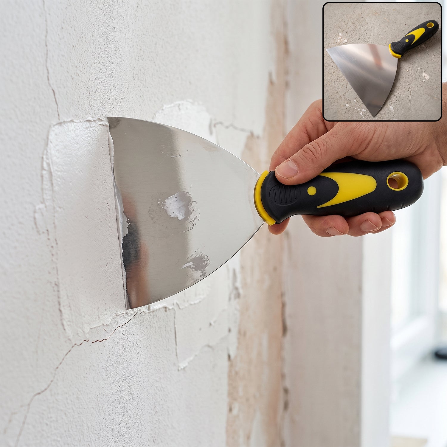 Premium Stainless Steel Putty Scraper 145 MM Flexible Blade Wall Filler - Buy Online at Alikart