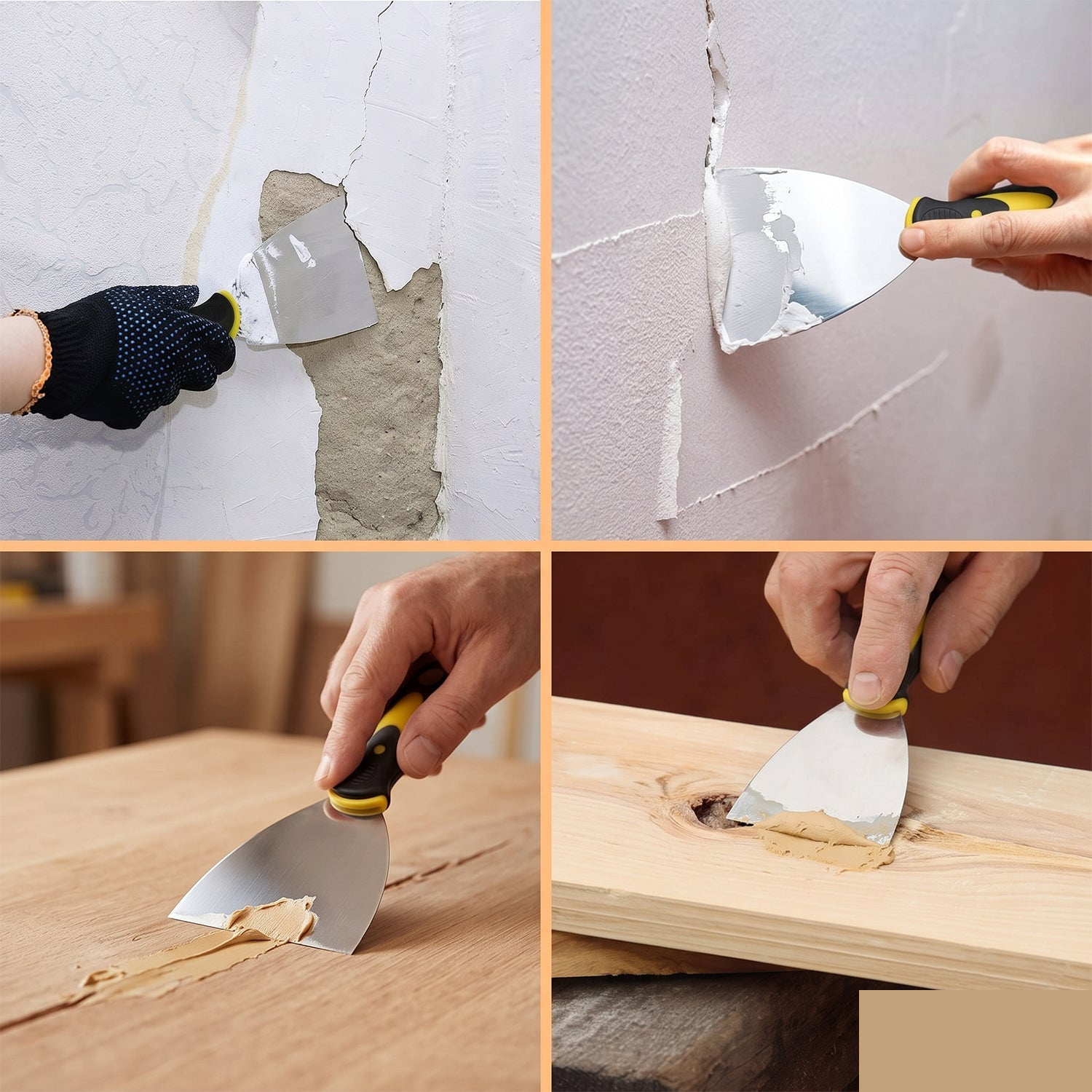 Stainless Steel Putty Scraper 145 MM Flexible Blade Wall Filler - Detailed Feature View 1