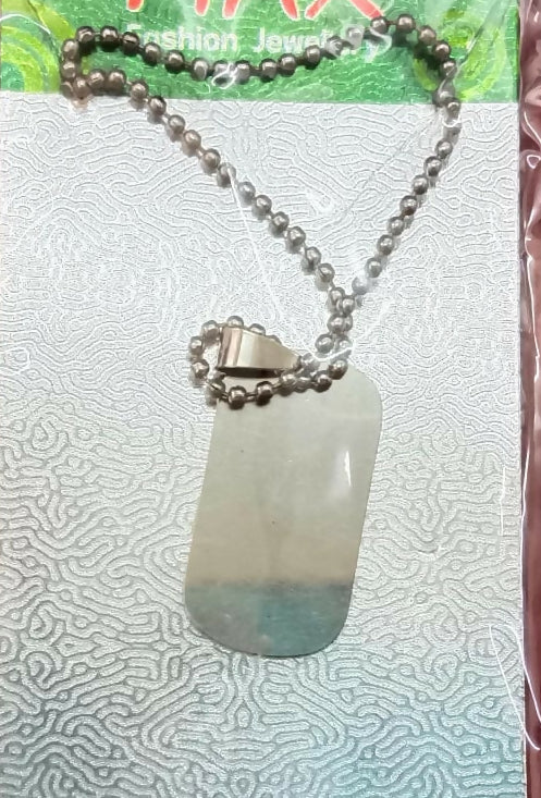 Steel Chain Pendant for Men – Durable Rectangle Design - Detailed Feature View 4