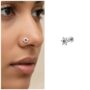 Premium Sterling Silver Floral Crystal Nose Stud – Pink Blossom Piercing Jewelry - Buy Online at Alikart