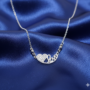 Premium Sterling Silver Tone CZ Pave Love Heart Pendant Necklace - Buy Online at Alikart