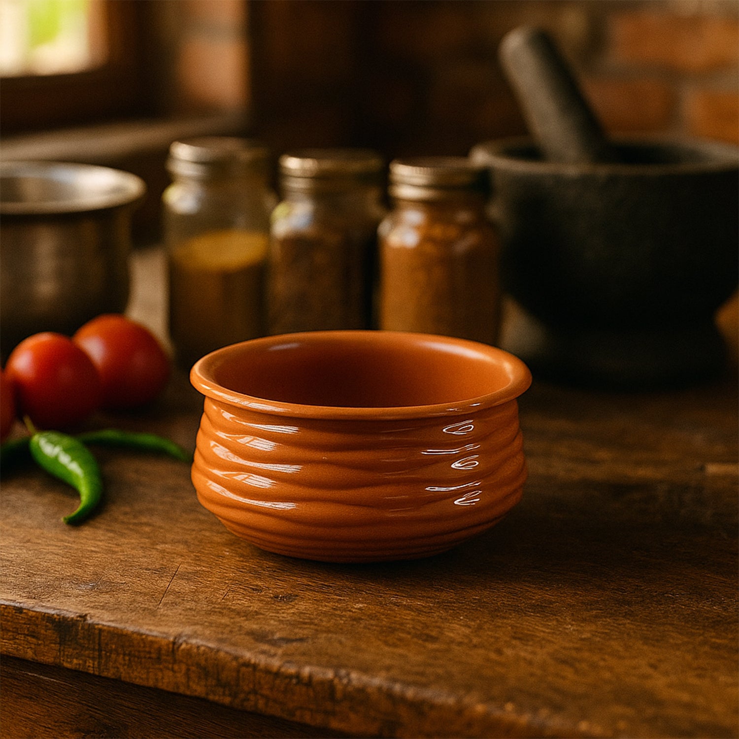 Premium Terracotta-Style Serving Bowl – Glossy, Durable & Multipurpose - Buy Online at Alikart