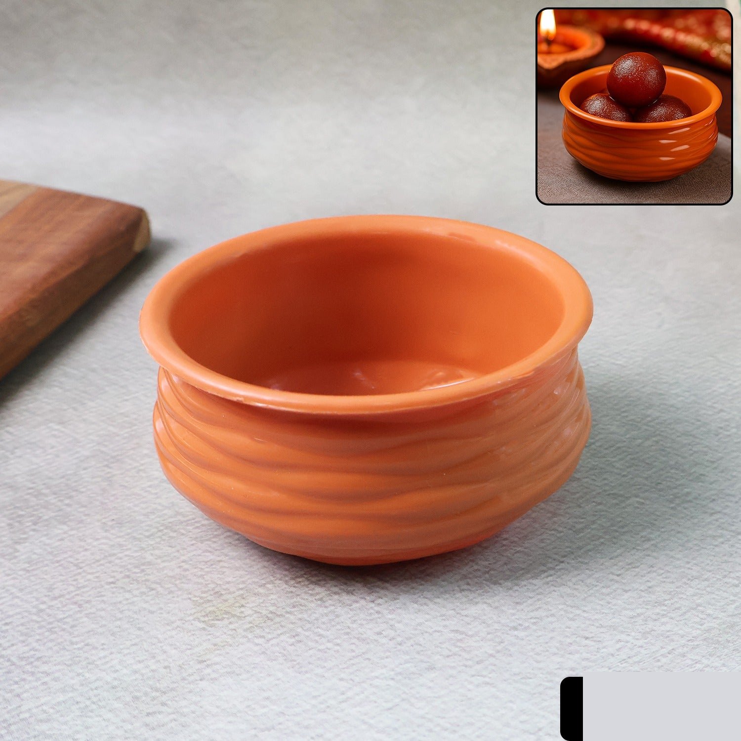 Terracotta-Style Serving Bowl – Glossy, Durable & Multipurpose - Detailed Feature View 2