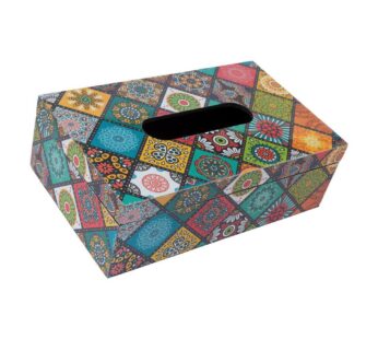 Tissue Box, Multiple Style Print, Multicolour, MDF