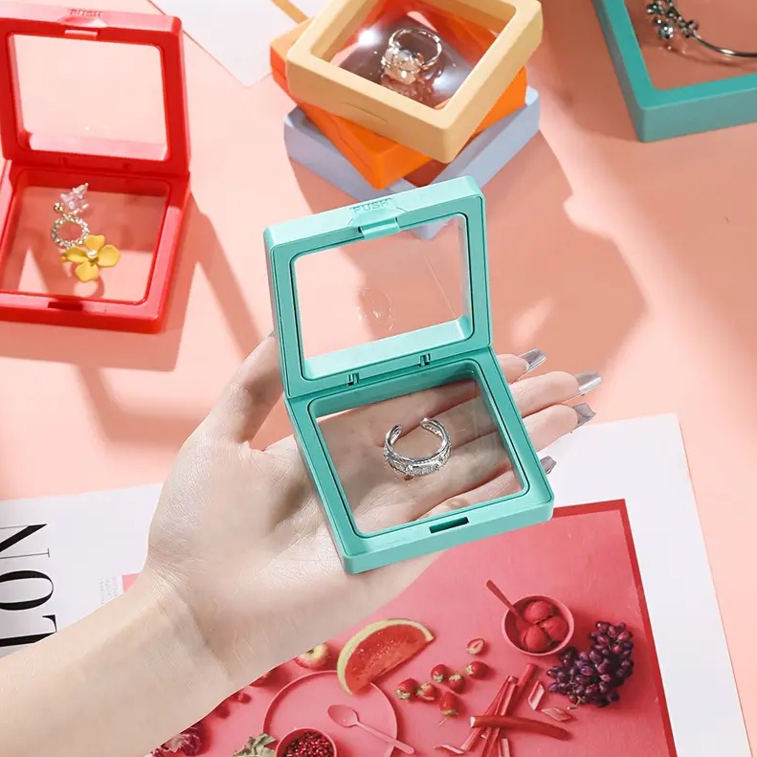 Transparent Jewellery Display Box – Elegant 3D Floating Organizer - Detailed Feature View 5