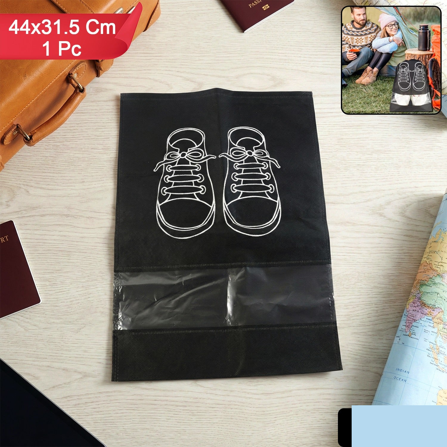 Travel Shoe Storage Bag – Waterproof, Compact & Lightweight - Detailed Feature View 1