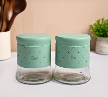 Turquoise Argyle Chai & Cheeni Jar Set