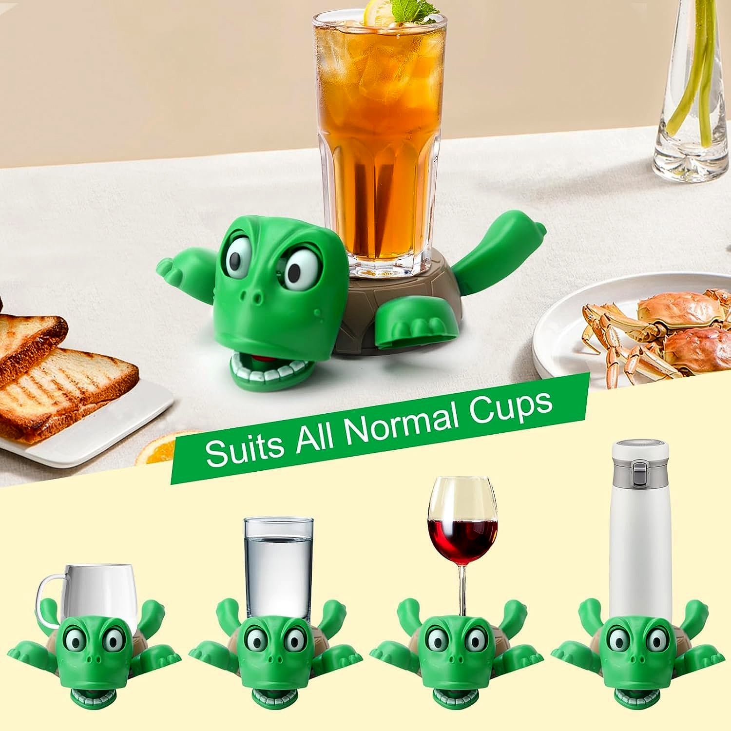 Turtle Cup Coaster – Cute Plastic Anti-Slip Drink Holder - Detailed Feature View 3